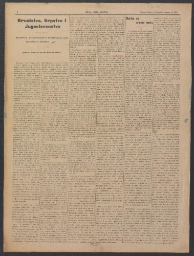 Zora : jedina hrvatska novina u cijeloj Australaziji = The Dawn : the only Croatian newspaper in all Australasia : 3, [31](1915).