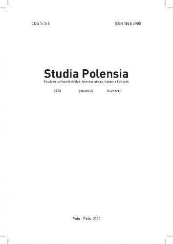 Studia Polensia  : rivista della Facoltà di studi interdisciplinari, italiani e culturali : 9,1(2020) / capo redattore Eliana Moscarda Mirković.