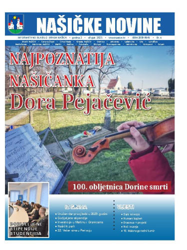 Našičke novine  : informativno glasilo grada Našica : 1,4 (2023) / glavni urednik Ivona Ćosić.