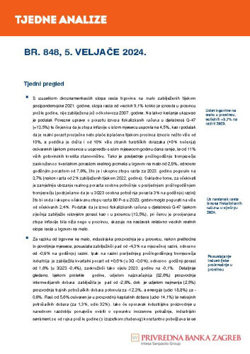 PBZ tjedne analize : 848(2024)  / Privredna banka Zagreb.