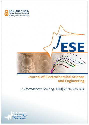 Journal of electrochemical science and engineering : 10,3(2020) : official journal of the Association of South-East European Electrochemists (ASEE) / editor-in-chief Višnja Horvat-Radošević.