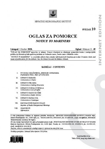 Oglas za pomorce : 10(2020) / glavni urednik Vinka Kolić.