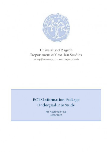 ECTS information package : undergraduate study : 2016/2017 / editor Marjan Ninčević.
