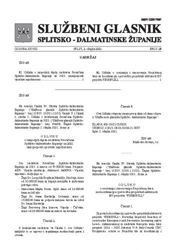Službeni glasnik Županije splitsko-dalmatinske : 28, 28(2021) /