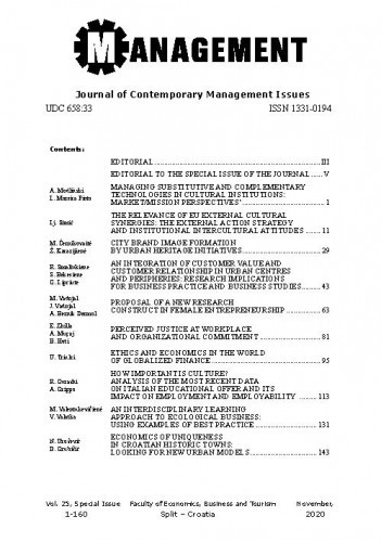 Management : journal of contemporary management issues : 25, special issue (2020) / editor-in-chief Nikša Alfirević.