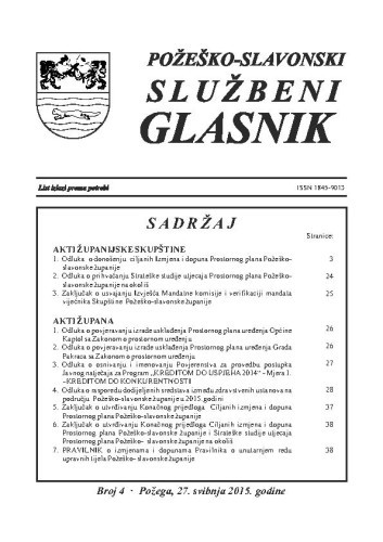 Požeško-slavonski službeni glasnik : 4(2015)  / odgovorni urednik Željko Obradović.