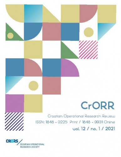 Croatian operational research review : CRORR : 12,1(2021) / editors-in-chief Mario Jadrić, Blanka Škrabić Perić