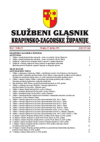 Službeni glasnik Krapinsko-zagorske županije : 29,2(2021) / Dubravka Sinković, glavni i odgovorni urednik.