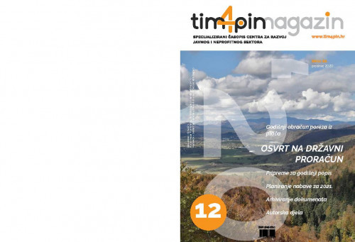 Tim4pin magazin   : specijalizirani časopis Centra za razvoj javnog i neprofitnog sektora : 12(2020)  / glavni urednik Davor Vašiček.