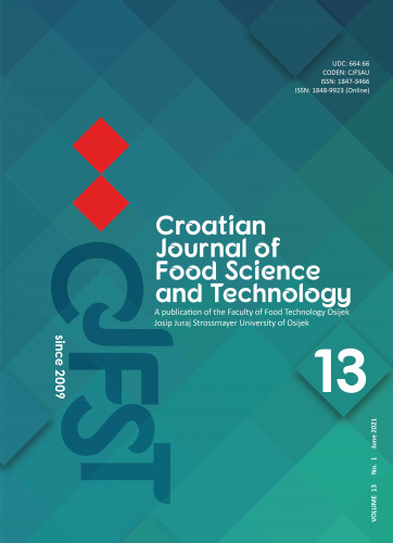 Croatian journal of food science and technology : a publication of the Faculty of Food Technology Osijek : 13,1(2021) / editor-in-chief Jurislav Babić.