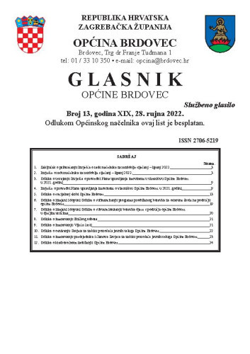 Glasnik Općine Brdovec : 19,13(2022)/  uredništvo Alen Prelec, Maja Coner i Daniel Bukovinski.