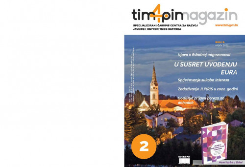 Tim4pin magazin   : specijalizirani časopis Centra za razvoj javnog i neprofitnog sektora : 2(2022)  / glavni urednik Davor Vašiček.