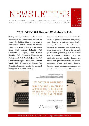 Newsletter : 89(2024)  / Centre for Cultural and Historical Research of Socialism = Centar za kultorološka i povijesna istraživanja socijalizma ; editors Igor Duda, Anita Buhin.