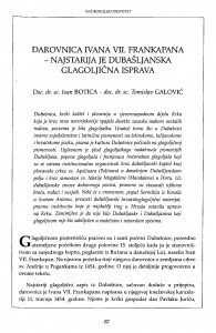 Darovnica Ivana VII. Frankapana - najstarija je dubašljanska glagoljična isprava /Ivan Botica, Tomislav Galović.