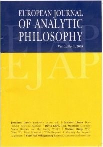 European journal of analytic philosophy  / editors Luca Malatesti, Majda Trobok.