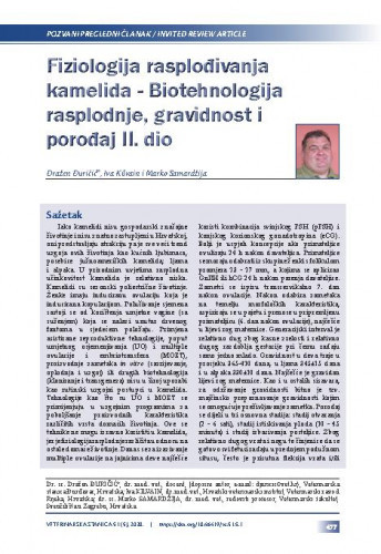 Fiziologija rasplođivanja kamelida : biotehnologija rasplodnje, gravidnost i porođaj : II. dio / Dražen Đuričić, Iva Kilvain, Marko Samardžija.