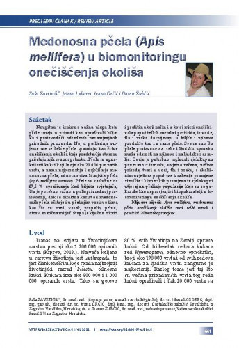 Medonosna pčela (Apis mellifera) u biomonitoringu onečišćenja okoliša / Saša Zavrtnik, Jelena Loborec, Ivana Grčić, Damir Žubčić.