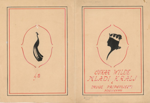 [Ilustracija za 1. i 2. omotni list za] Mladi kralj i druge pripovijesti Oscara Wildea / Lj. B. [Ljubo Babić].