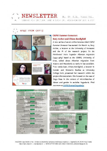 Newsletter : 53(2021) / Centre for Cultural and Historical Research of Socialism = Centar za kultorološka i povijesna istraživanja socijalizma ; editor Anita Buhin.