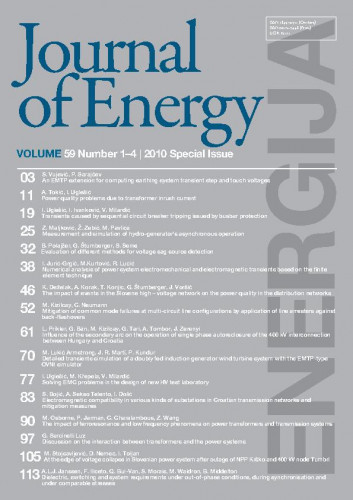 Energija : časopis Hrvatske elektroprivrede : 59, 1/4, special issue (2010) / glavni urednik, editor-in-chief Goran Slipac.