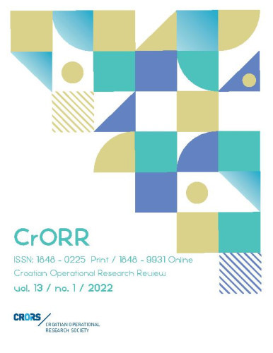 Croatian operational research review  : CRORR : 13,1(2022) / editors-in-chief Mario Jadrić, Blanka Škrabić Perić.