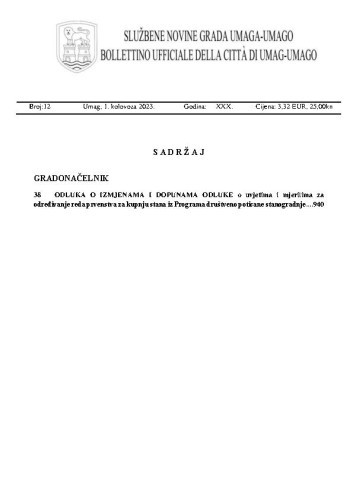 Službene novine grada Umaga  : Gazzetta ufficiale della città di Umago : 30,12(2023)