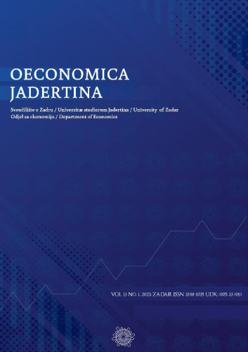 Oeconomica Jadertina : 13, 1(2023)  / glavni i odgovorni urednik, editor in chief Jurica Bosna.