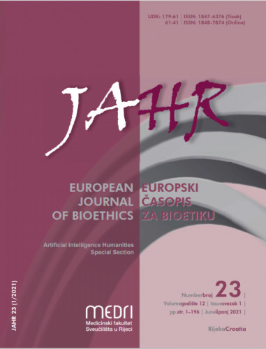 JAHR :  europski časopis za bioetiku = European journal of bioethics : 12,23(2021) / glavni urednik, editor-in-chief Igor Eterović.