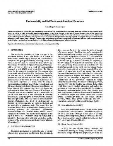 Electromobility and its effects on automotive workshops / Helmut Ropin, Robert Supan.