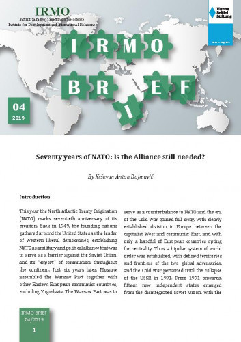 IRMO brief : 4(2019) / Institut za razvoj i međunarodne odnose.