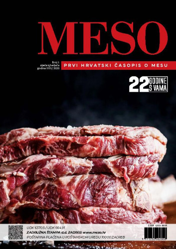 Meso   : prvi hrvatski časopis o mesu : 22,1(2020)  / glavna i odgovorna urednica, editor-in-chief Katarina Lučić.