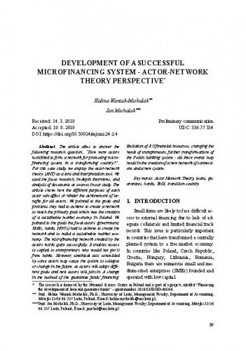 Development of a successful microfinancing system : actor-network theory perspective / Halina Waniak-Michalak, Jan Michalak.