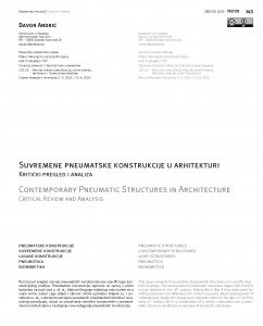 Suvremene pneumatske konstrukcije u arhitekturi : kritički pregled i analiza = Contemporary pneumatic structures in architecture : critical review and analysis / Davor Andrić.