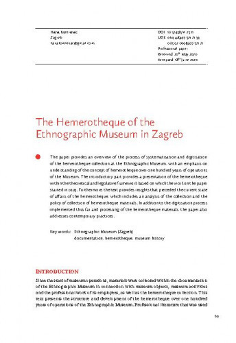 The hemerotheque of the Ethnographic Museum in Zagreb / Hana Komlenac.