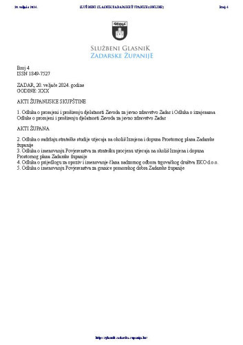 Službeni glasnik Zadarske županije : 31,4(2024)