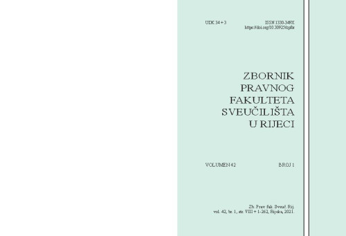 Zbornik Pravnog fakulteta Sveučilišta u Rijeci : 42,1(2021) /  glavni urednik Željko Bartulović.