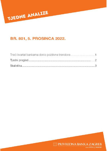 PBZ tjedne analize : 801(2022)  / Privredna banka Zagreb.