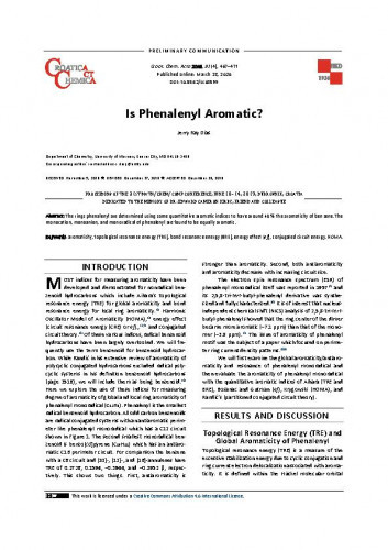 Is phenalenyl aromatic? / Jerry Ray Dias.