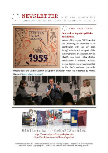 Newsletter : 38(2019) / Centre for Cultural and Historical Research of Socialism = Centar za kultorološka i povijesna istraživanja socijalizma ; editor Anita Buhin.