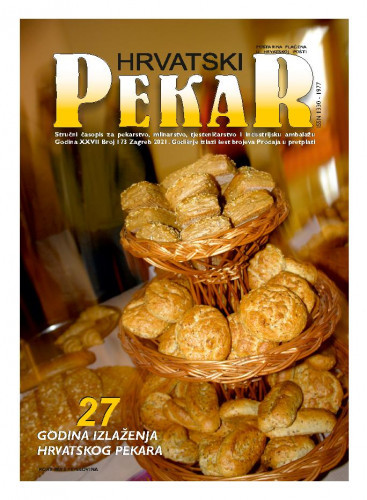 Hrvatski pekar : stručni časopis za pekarstvo, mlinarstvo, slastičarstvo, tjesteničarstvo i industrijsku ambalažu : 27,173(2021) / uređuje redakcijski kolegij.