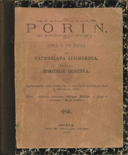 Porin  : opera V. Lisinskoga.
