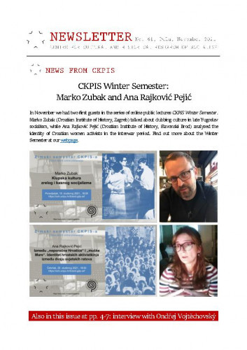 Newsletter : 61(2021)   / Centre for Cultural and Historical Research of Socialism = Centar za kultorološka i povijesna istraživanja socijalizma ; editors Igor Duda, Anita Buhin.