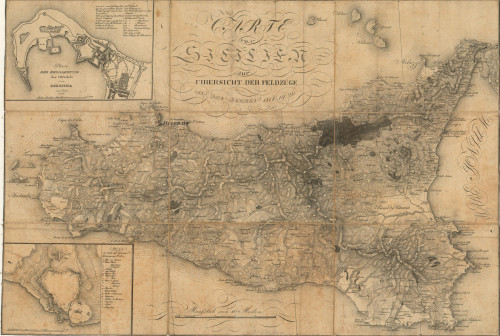 Carte von Sicilien  : sur Uibersicht der Feldzüge in den Jahren 1718-19-20.