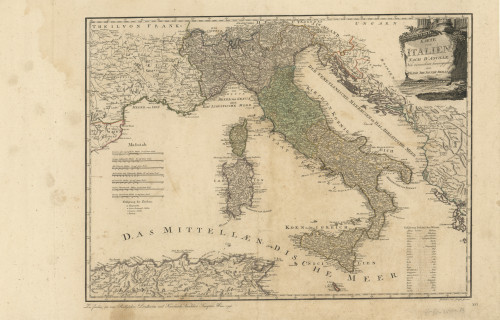 Karte von Italien  : nach d'Anville / neu verzeichnet und herausgegeben von Franz Joh. Jos. von Reilly ; gestochen von Joseph Gerstner