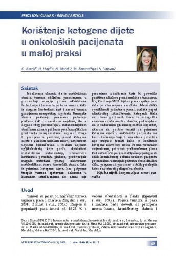 Korištenje ketogene dijete u onkoloških pacijenata u maloj praksi / Diana Brozić, Helena Hajdin, Nino Maćešić, Marko Samardžija, Hrvoje Valpotić.