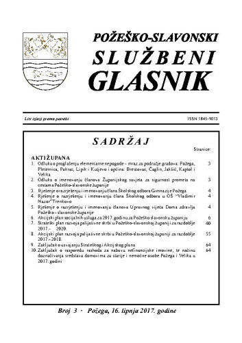 Požeško-slavonski službeni glasnik : 3(2017)  / odgovorni urednik Željko Obradović.