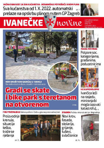 Ivanečke novine :  list grada Ivanca : 15,157(2022) / glavna urednica Ljiljana Risek.