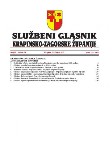 Službeni glasnik Krapinsko-zagorske županije : 29,10(2021) / Dubravka Sinković, glavni i odgovorni urednik.