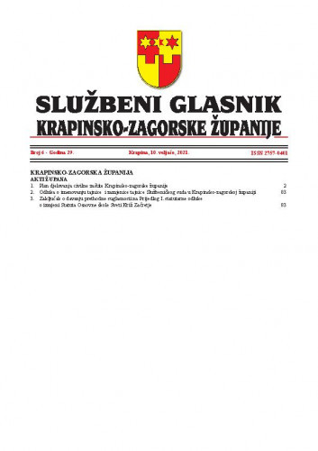Službeni glasnik Krapinsko-zagorske županije : 29,6(2021) / Dubravka Sinković, glavni i odgovorni urednik.