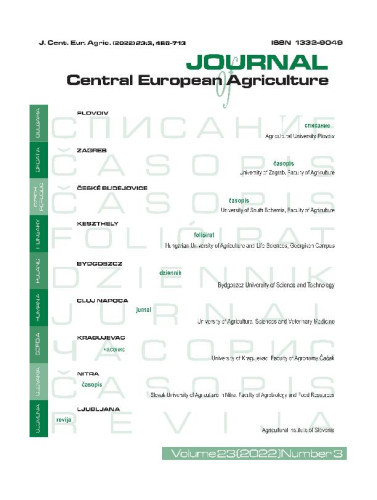 Journal of Central European agriculture : 23,3(2022) /  editor-in-chief Zvonimir Prpić.